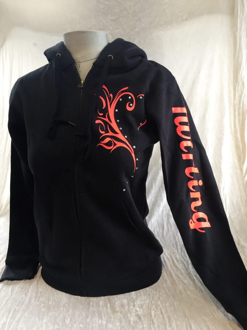 VESTE CAPUCHE DECOR CORAIL ASSORTI AU LEGGING