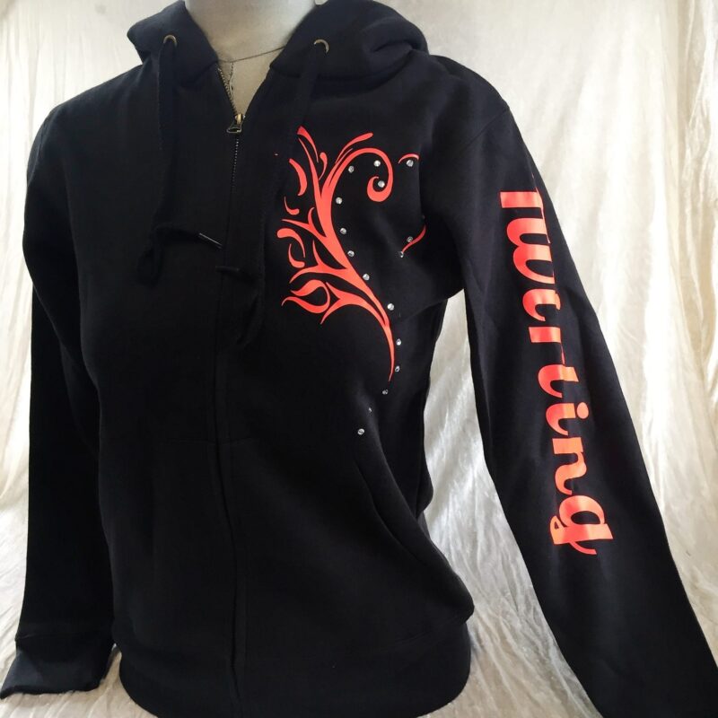 VESTE CAPUCHE DECOR CORAIL ASSORTI AU LEGGING