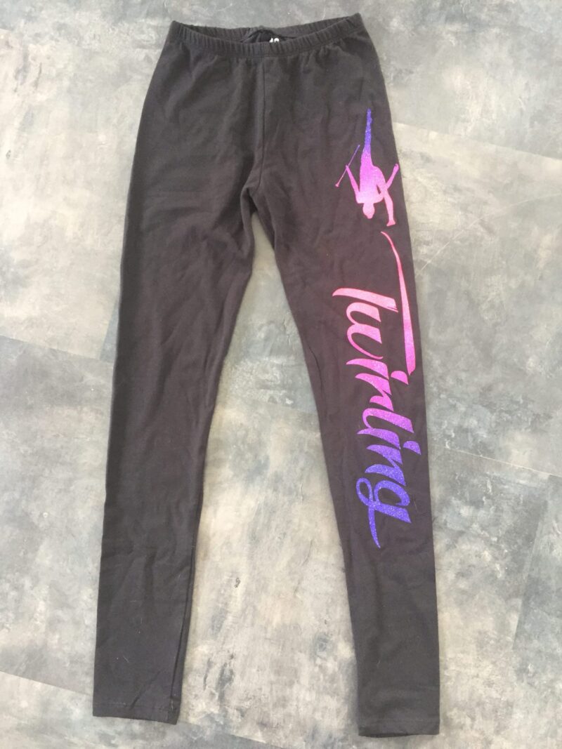 LEGGING TWIRLING DEGRADE ROSE BLEU